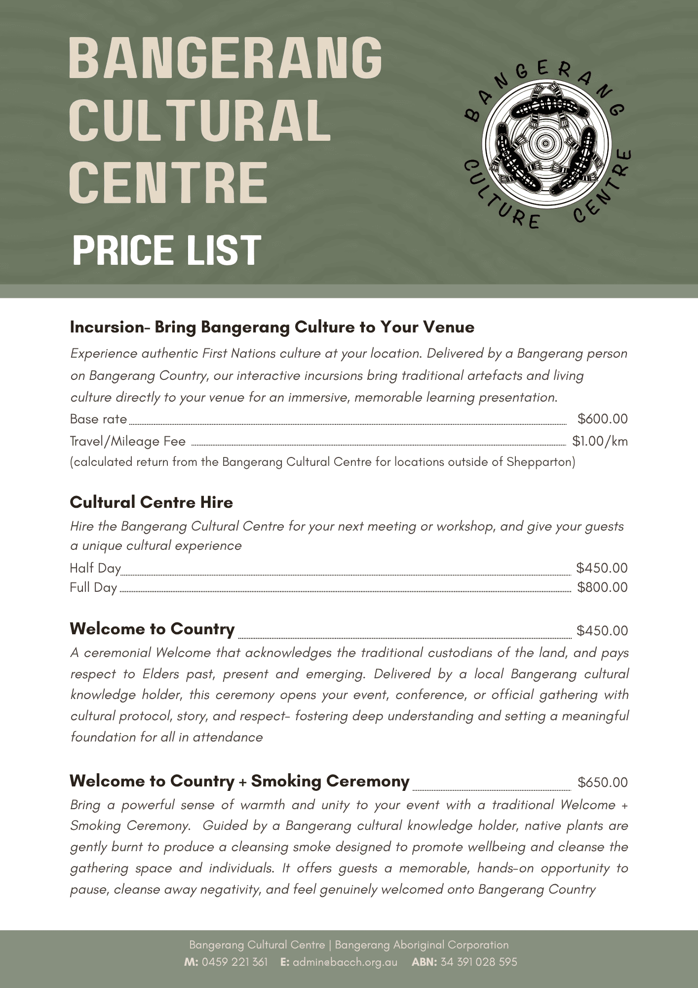 3Bangerang Cultural Centre 2026